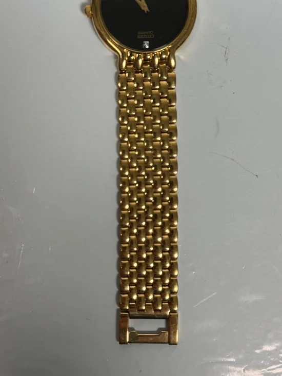 Vintage Citizen Quartz Gold Tone Black Dial Watch - Picture 4 of 10